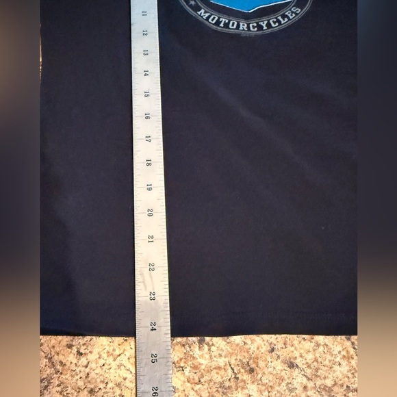 Harley Davidson Bert’s Black Widow Blue print on Black Tee Size Large - Picture 9 of 14